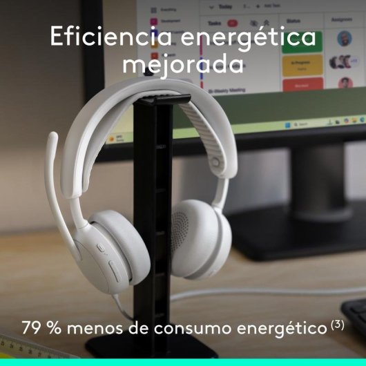 Auriculares Logitech Zone Wired 2 com cabo USB-C, Cancelamento Ativo de Ruído, branco