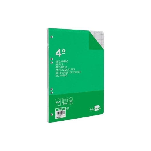 Quaderno Liderpapel 100 fogli 60g/m² quadrettato 6mm con margini