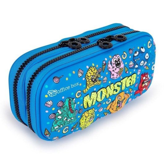 Astuccio Scolastico Doppio 3D Magic Monsters Blu