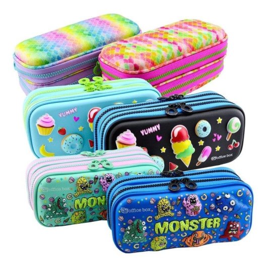 Astuccio Scolastico Doppio 3D Magic Monsters Blu