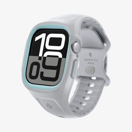 Cover Spigen Liquid Air Pro + Cinturino per Apple Watch 10 46mm Grigio
