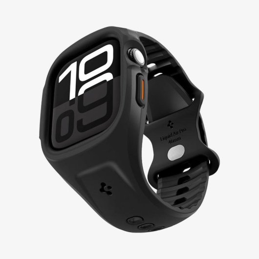 Cover Spigen Liquid Air Pro + Cinturino Apple Watch 10 46mm Nera Silicone