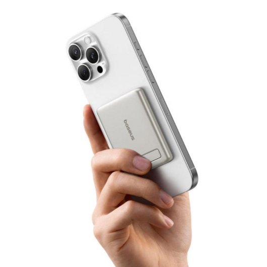 Batería Externa Baseus 5000 mAh Cargador Inalámbrico 5 W Titanio
