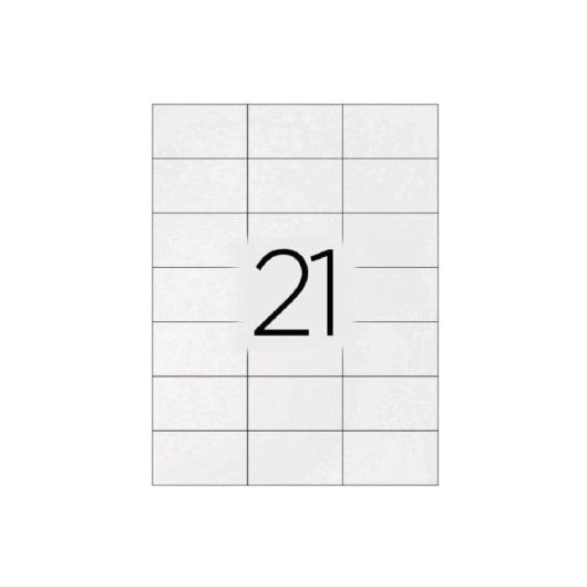 Etiquetas Adhesivas Q-Connect KF01587 Caja 100 Hojas Din A4 21 Etiquetas 63.5x38.1 mm