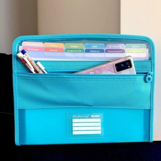 Ablageordner A4 Office Box mit 12 Fächern und 80 Aufklebern