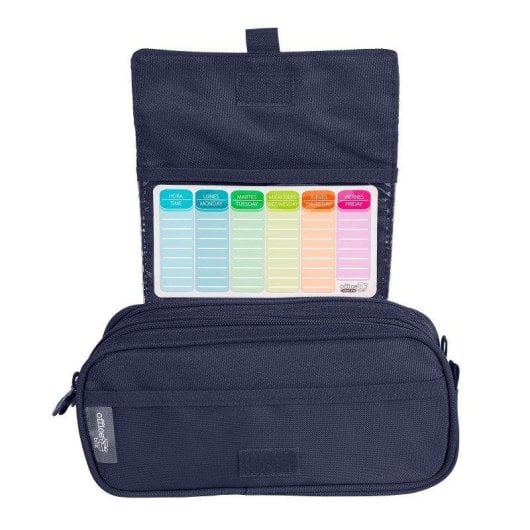 Estuche Escolar Triple ColePack Pro Officebox Azul Marino con 40 Utensilios