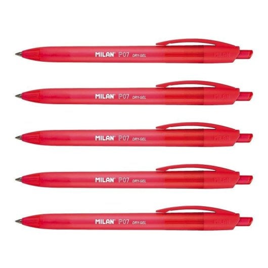 Pack de 5 Bolígrafos Roller Milan P07 Dry-Gel Tinta Negra