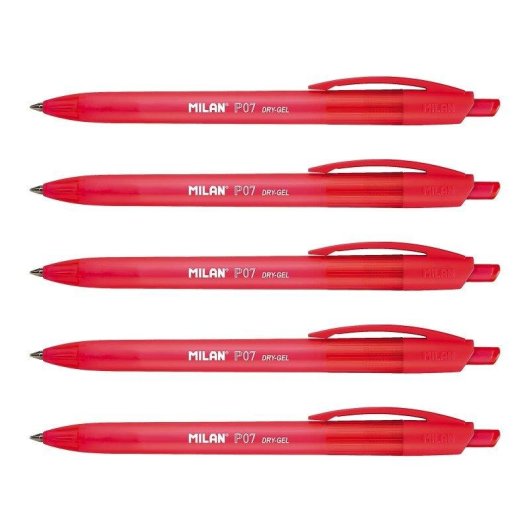 Pack de 5 Bolígrafos Roller Milan P07 Dry-Gel Tinta Negra