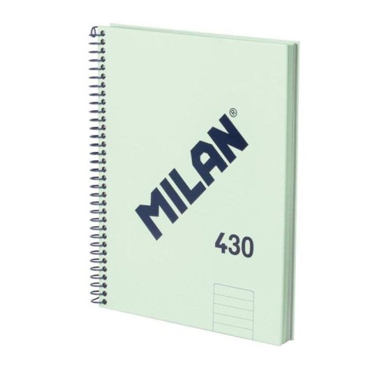 Cuaderno A5 Espiral Tapa Dura Milan 430 80 Hojas Pautado 95gr Verde