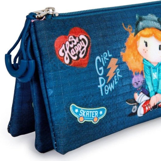 Estuche Escolar Triple Karactermania Forever Ninette Skater con 40 Utensilios
