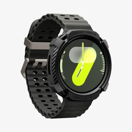 Cover Spigen Rugged Armor per Samsung Watch 8 (44mm) Nero TPU
