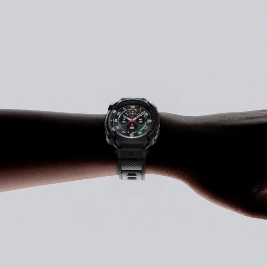 Cover Spigen Rugged Armor Pro + Cinturino Samsung Watch 8 Classic 46mm Nero