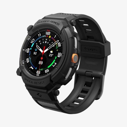 Cover Spigen Rugged Armor Pro + Cinturino Samsung Watch 8 Classic 46mm Nero
