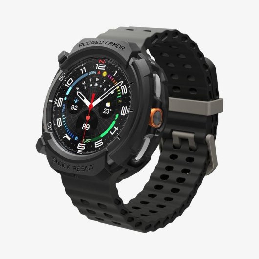 Capa Spigen Rugged Armor para Samsung Watch 8 Classic 46mm Preto TPU