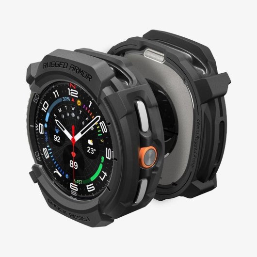 Capa Spigen Rugged Armor para Samsung Watch 8 Classic 46mm Preto TPU