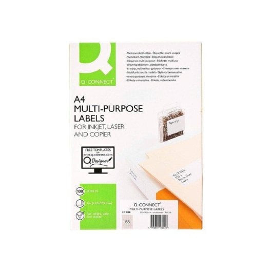 Etiquetas Adhesivas Q-Connect KF15386 A4 65 Etiquetas 38.1x21.2 mm