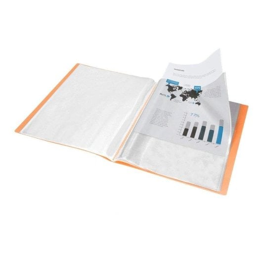 Cartella Liderpapel A4 con 40 Buste Trasparenti Arancione Fluor