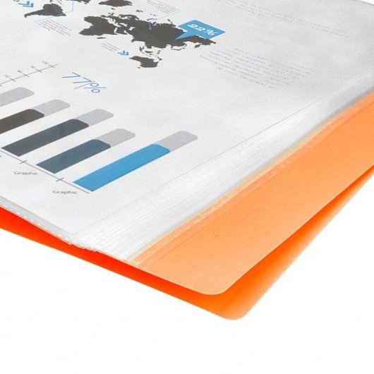 Cartella Liderpapel A4 con 40 Buste Trasparenti Arancione Fluor