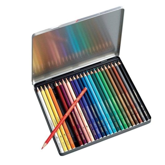 Estuche de Metal con 24 Lápices de Colores Brillantes Acuarelables STABILO