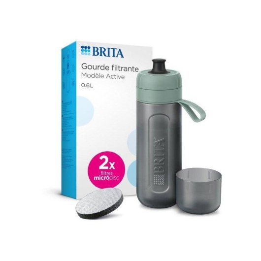 Garrafa de água filtrante Brita Active 0,6 L Azul Escuro com 2 Microdiscs
