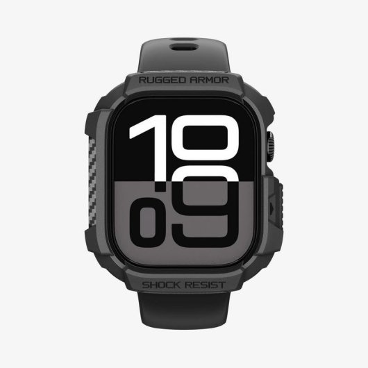 Funda Spigen Rugged Armor 2 pour Apple Watch 10/11 (42mm) Noir TPU