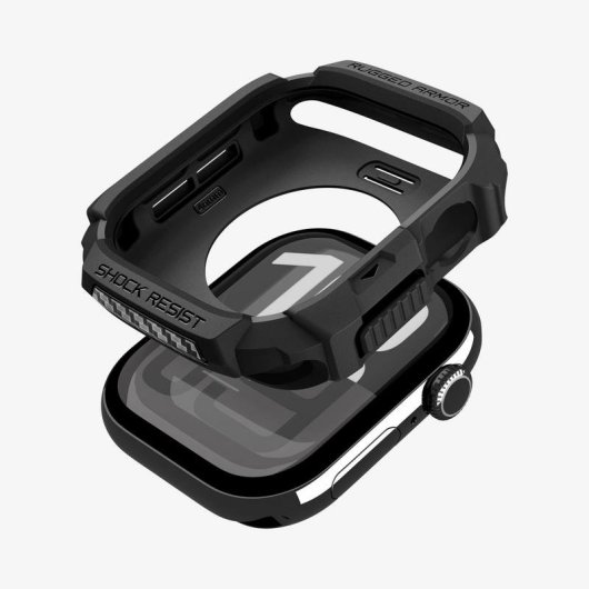 Funda Spigen Rugged Armor 2 pour Apple Watch 10/11 (42mm) Noir TPU