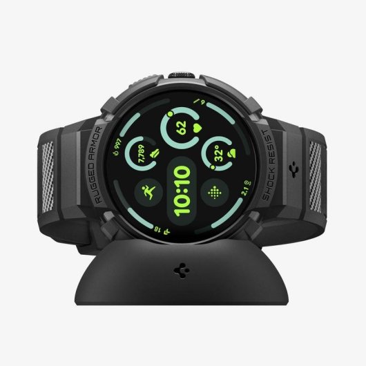 Funda Spigen Rugged Armor Pro + Stand pour Google Pixel Watch 4 (41mm) TPU Noir