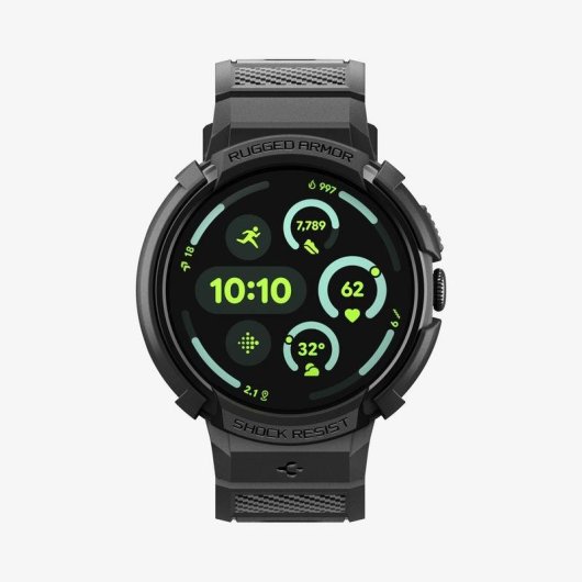 Funda Spigen Rugged Armor Pro + Stand pour Google Pixel Watch 4 (41mm) TPU Noir