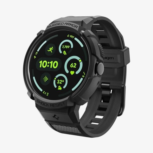 Funda Spigen Rugged Armor Pro + Stand pour Google Pixel Watch 4 (41mm) TPU Noir