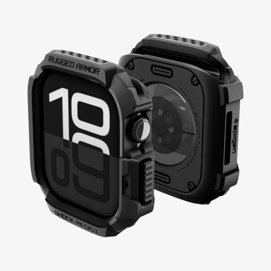 Funda Spigen Rugged Armor 2 pour Apple Watch 10/11 (46mm) Noir TPU