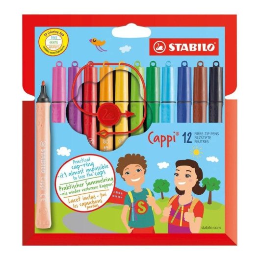 Estuche de 12 Rotuladores Ergonómicos Stabilo Cappi