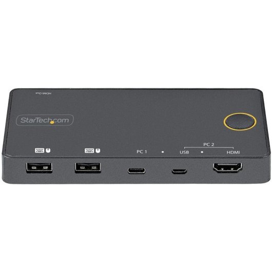 Conmutador KVM Startech 2 Puertos USB-C HDMI 4K 60Hz