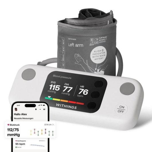 Tensiómetro Withings BPM Vision Blanco Con ECG y Pantalla 2.8"
