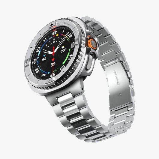 Protectora Spigen Bezel Tune Pro para Samsung Galaxy Watch 8 Classic 46mm Plata