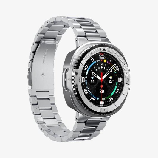 Protectora Spigen Bezel Tune Pro para Samsung Galaxy Watch 8 Classic 46mm Plata