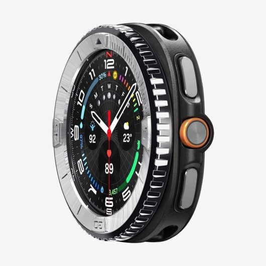 Funda Spigen Bezel Tune para Samsung Watch 8 Classic 46mm Acero Inoxidable Plata