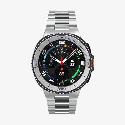 Funda Spigen Bezel Tune para Samsung Watch 8 Classic 46mm Acero Inoxidable Plata