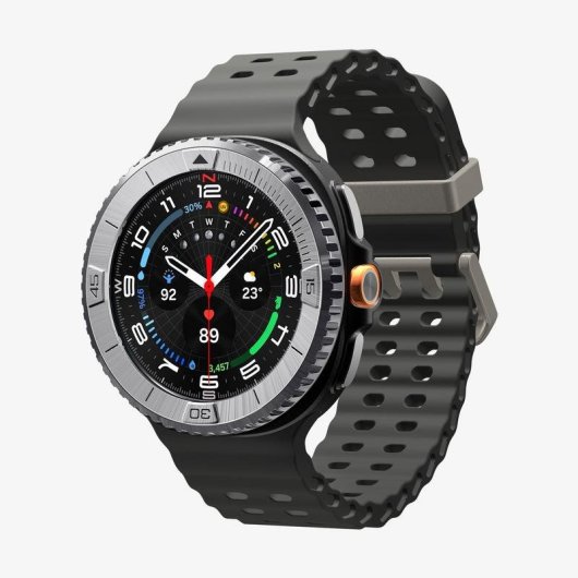 Funda Spigen Bezel Tune para Samsung Watch 8 Classic 46mm Acero Inoxidable Plata