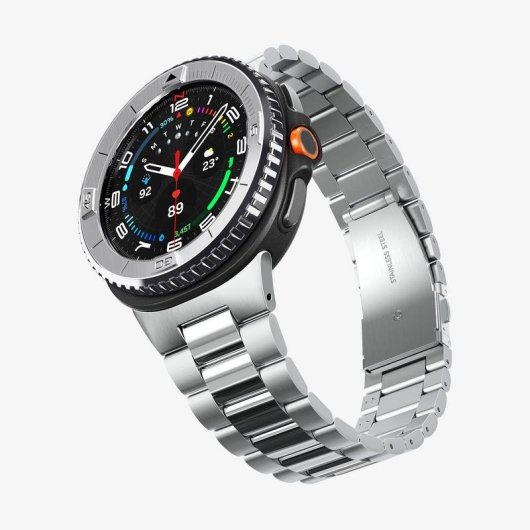 Funda Spigen Bezel Tune para Samsung Watch 8 Classic 46mm Acero Inoxidable Plata