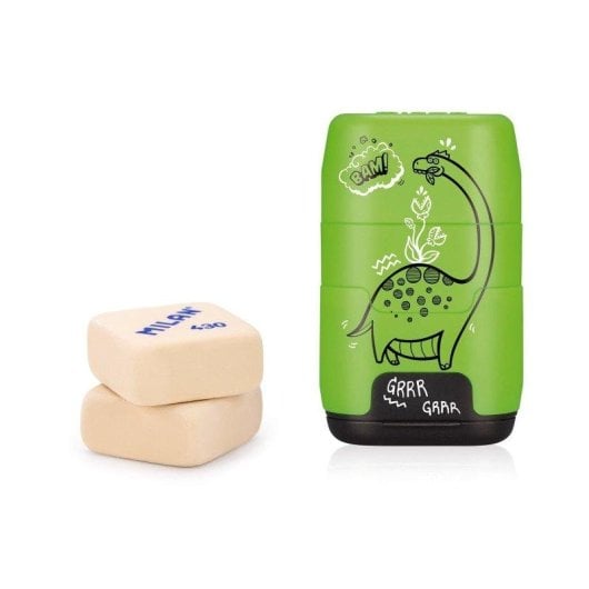 Apuntatore Compattissimo Milan Million Years Ago con 2 Gomme di Ricambio Verde
