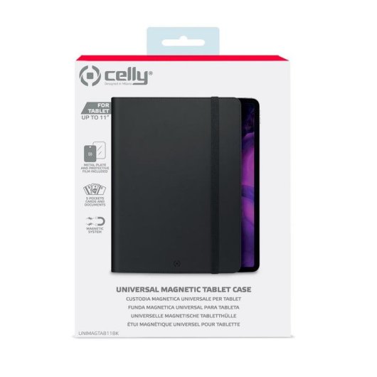 Funda Celly UNIMAGTAB11 Universal para Tabletas hasta 11" Piel Sintética Negra