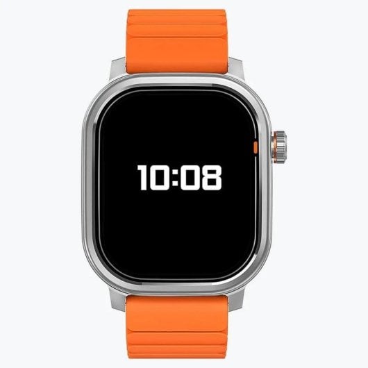 Kospet Pulse Bluetooth 45mm AMOLED Argent Bracelet Orange IP68 SpO2 Pulsomètre Alerte SOS