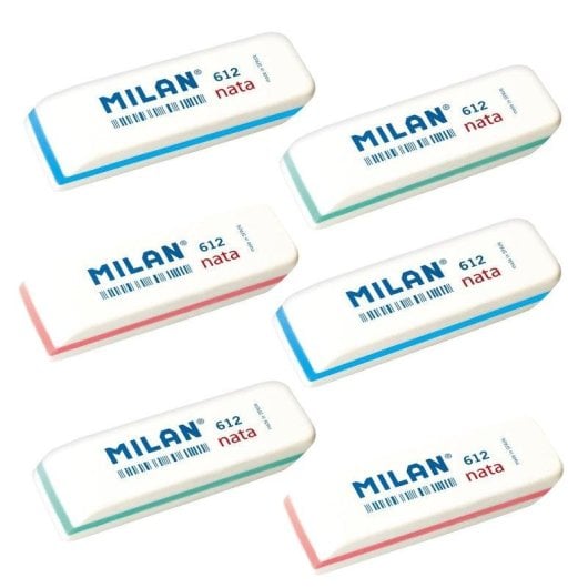 Gomma da cancellare Milan Cpm612 Set 6 Gomme Nata® Biselate