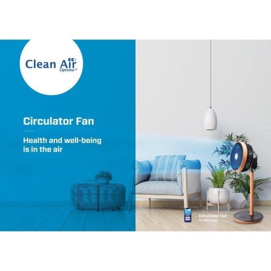 Ventilateur de Sol Clean Air Optima CA-408 Smart 26W 12 Vitesses Wi-Fi Oscillation Silencieux