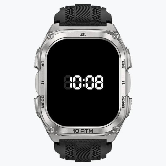 Kospet Tank M4 Bluetooth GPS 50mm AMOLED Plata Correa Negra One size Resistencia Agua IP69K SpO2 Pulsómetro