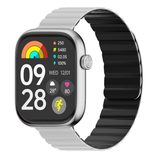 imilab IMIKI ST2 Bluetooth 5.2 49mm IPS Plata Correa Negra y Plata IP68 SpO2 Pulsómetro