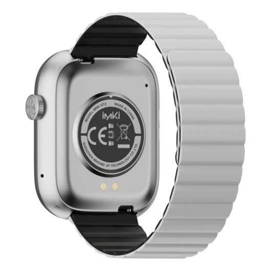 imilab IMIKI ST2 Bluetooth 5.2 49mm IPS Plata Correa Negra y Plata IP68 SpO2 Pulsómetro