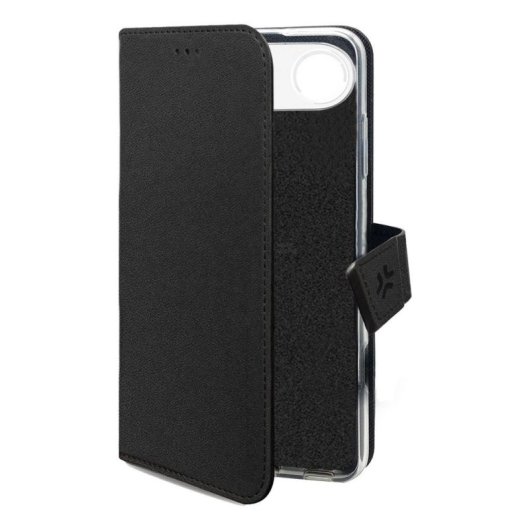 Funda para móvil Celly WALLY portefeuille cuir synthétique noir avec support pour iPhone 17 Air