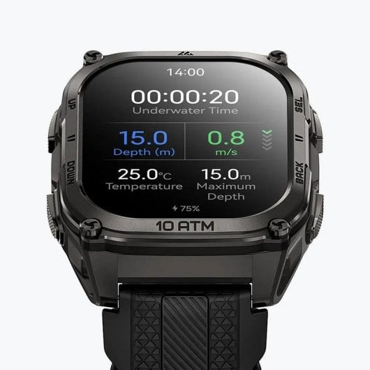 Kospet Tank M4 Bluetooth GPS 50mm AMOLED Schwarz Einheitsgröße Wasserdicht IP69K SpO2 Pulsmesser