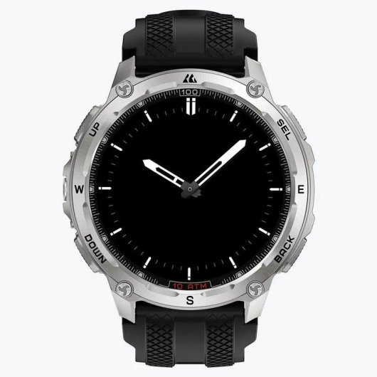 Kospet Tank T4 Bluetooth GPS 48mm AMOLED Plata Correa Negra One size Resistencia Agua IP69K SpO2 Pulsómetro